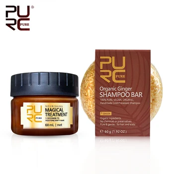 

PURC Magical hair mask repair damage Hair Treatment Handmade Cold Processed Plant Ginger Shampoo Bar For Hair Loss Solid Shampoo