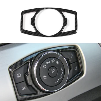 

Headlight Switch Knob On/Off Button Decoration Cover Trim For Ford Mustang 2015 2016 2017 Carbon fiber Car Interior Accessories