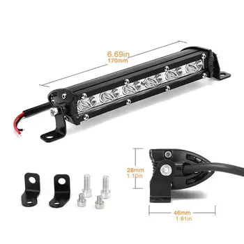 

Single Row 18W Work Light 6Led Car Small Strip Led Work Light Driving Lamp Fog Driving Cover Car Accessories