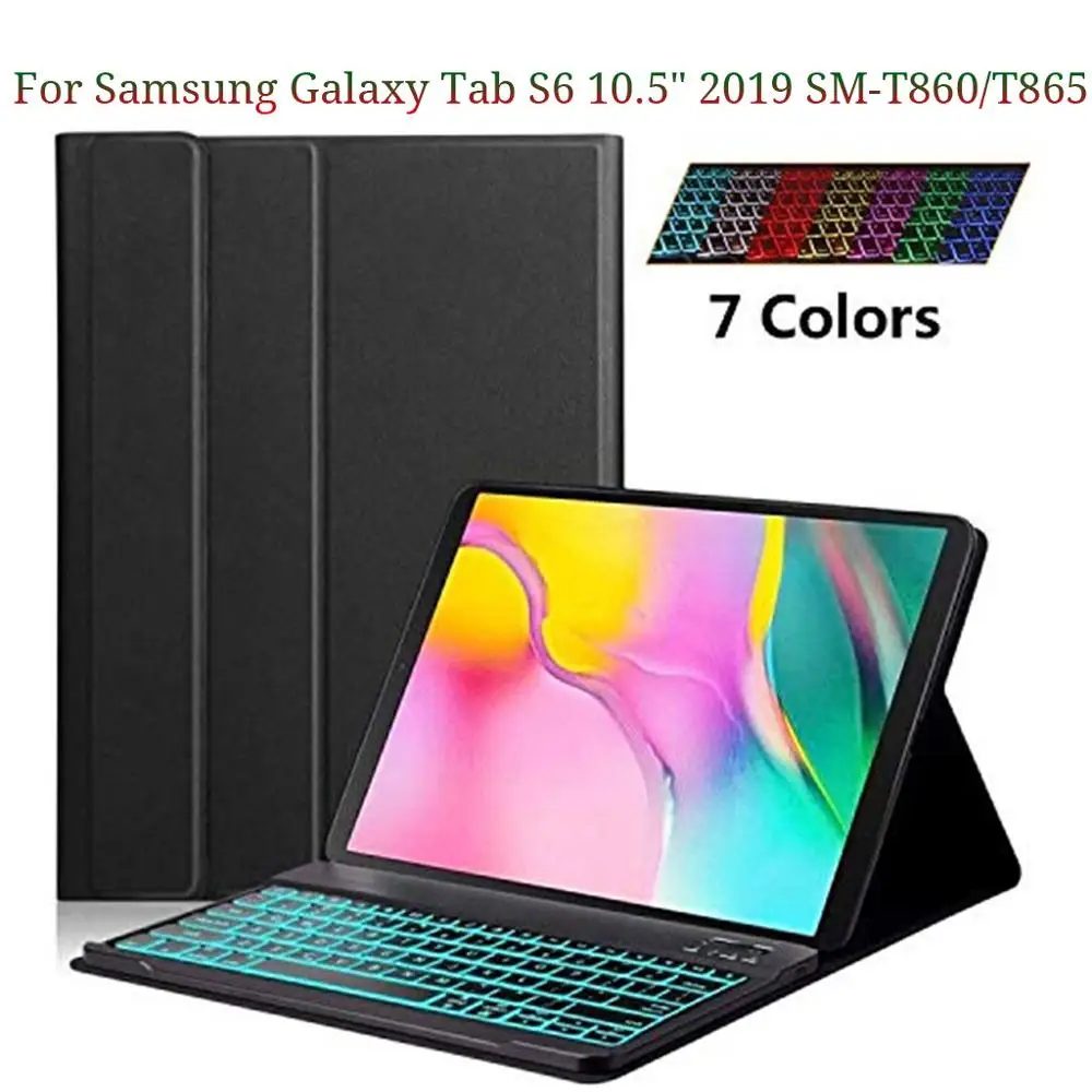 Для samsung Galaxy Tab S6 10," SM-T860/T865 чехол с клавиатурой Тонкий чехол с подставкой с магнитной съемной подсветкой тонкий 7 мм