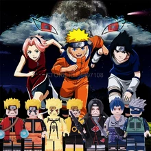 Узумаки Наруто мультфильм фильм Учиха Саске сарада Один Кусок Луффи, нами игрушки строительные блоки Аниме Сон Гоку Dragon Ball Z Vegetto