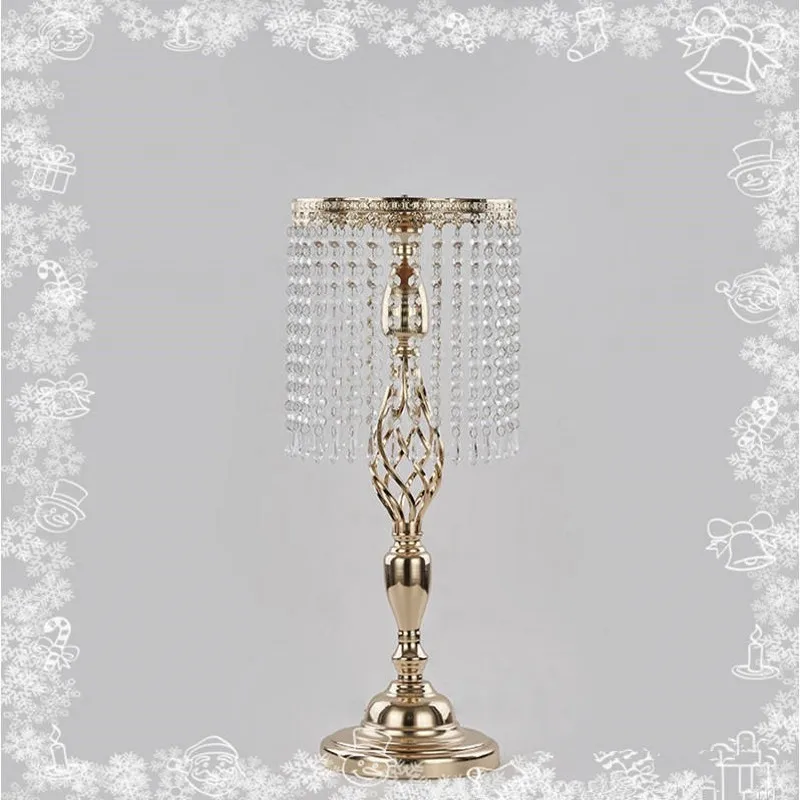 

Party Decor Sparkling Acrylic Crystal Wedding Flower Ball Holder Table Centerpiece Vase Stand Metal Candlestick Crafts