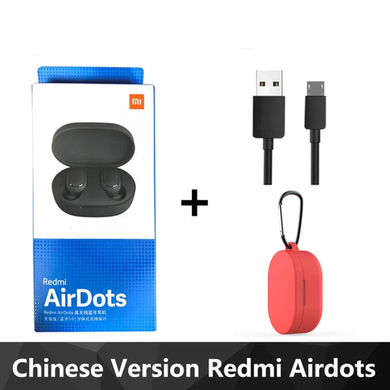 Xiaomi Redmi Airdots TWS Bluetooth 5,0 наушники стерео беспроводные активные шумоподавления с микрофоном свободные Наушники управление AI - Цвет: Red