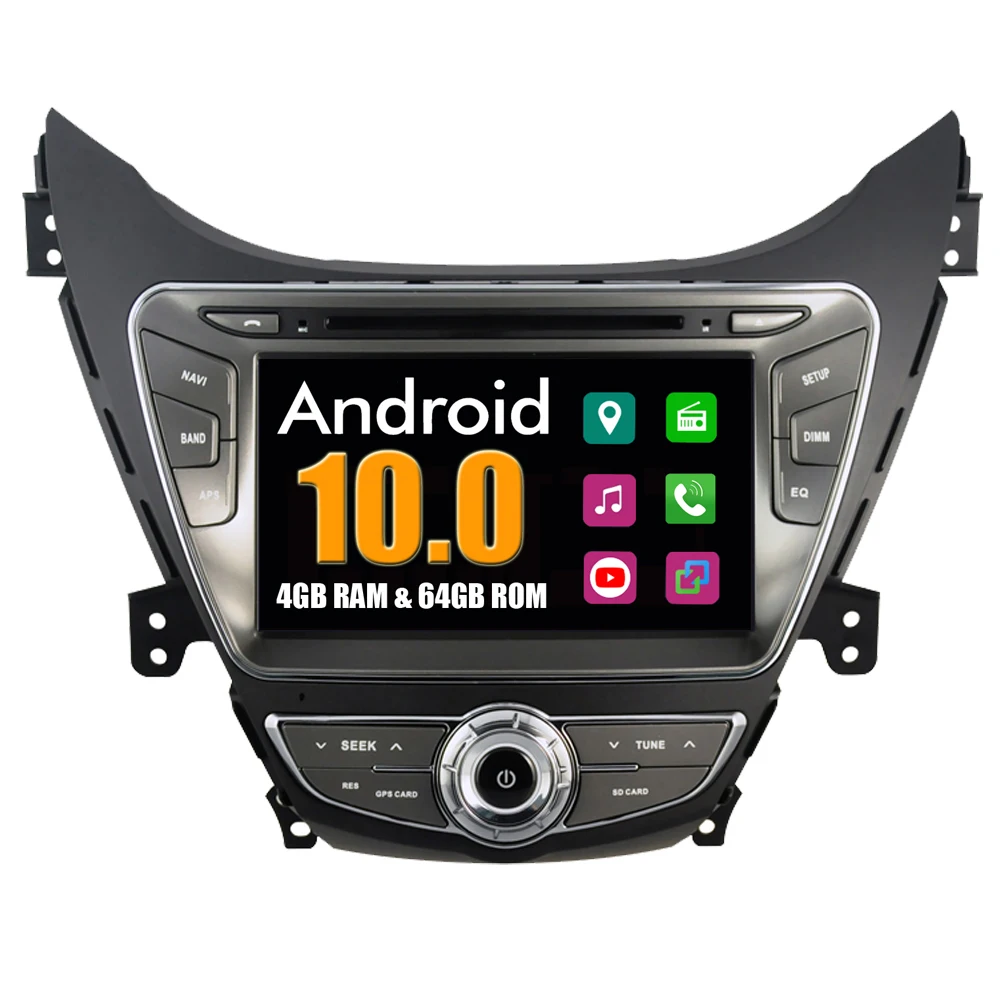 Автомагнитола RoverOne для Hyundai Elantra Avante I35 2010 2011 2012 2013 Android 10 DVD навигация медиа