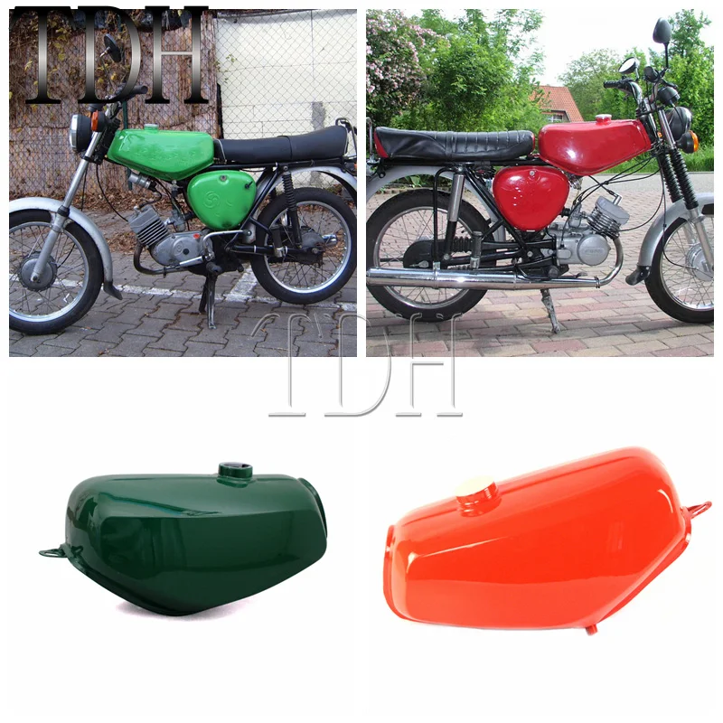 

Motorcycle Steel Gas Green Orange Tank Fuel Tank Vintage Classic For Simson S50 S51 S70