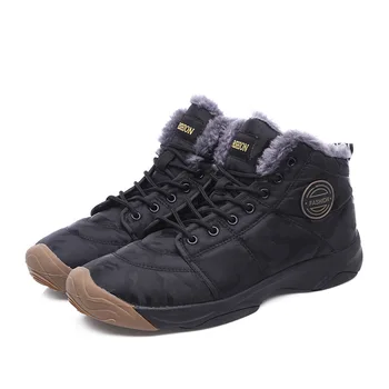 

REETENE Men Boots 2019 Winter Men'S Boots Hicken Fur Non-Slip Waterproof Snow Boots Thick Plush Rubber Work Safety Male Shoes