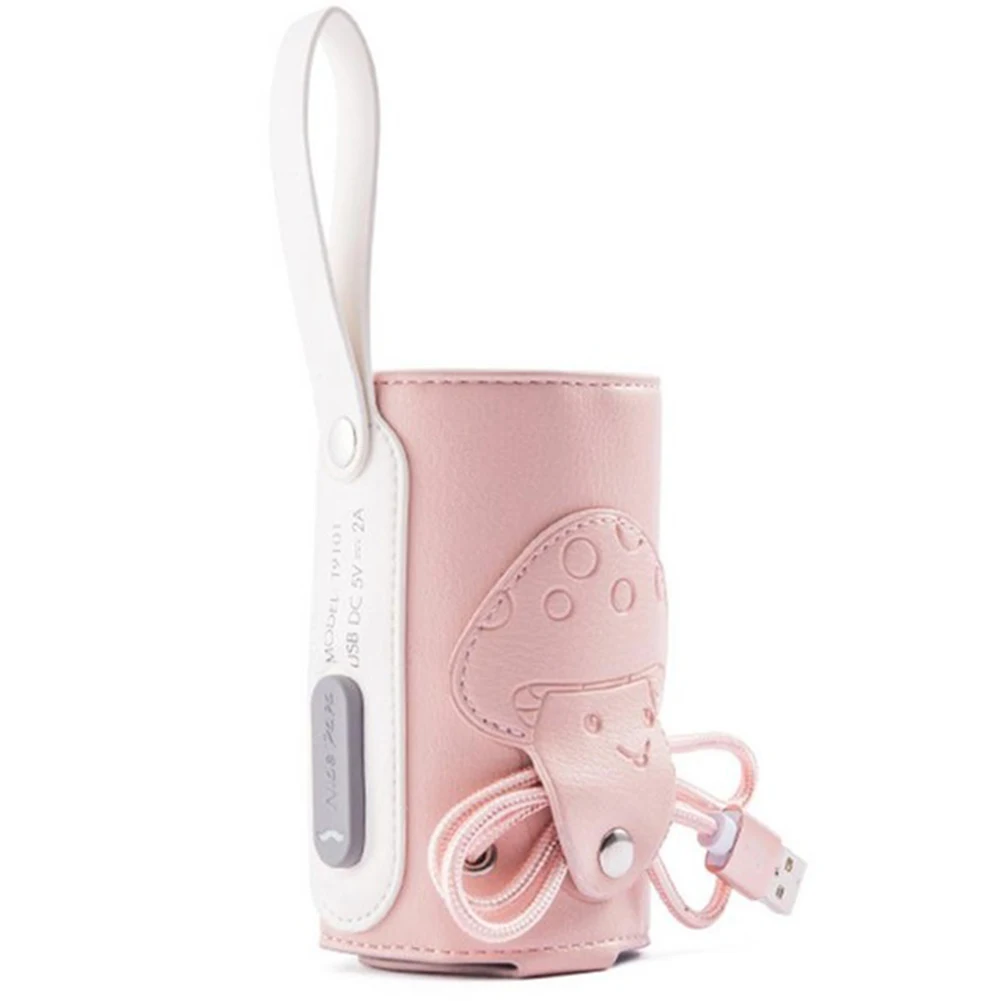 

USB Lanyard Bottle Heater Baby Constant Temperature Universal Travel Nursing PU Isolation Cover Portable Stroller Outdoor Warmer