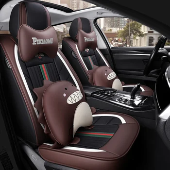 

Full Coverage PU Leather car seat cover flax fiber auto seats covers for ford explorer 5 figo focus 1 2 3 mk1 mk2 mk3 fusion