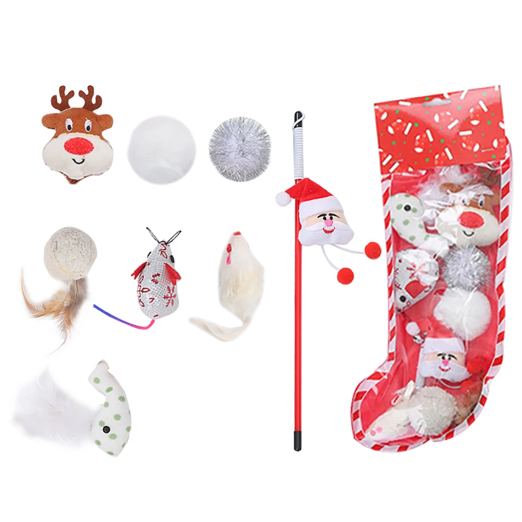 Legendog Christmas Pet Cat Toy Set Funny Ball Socks Creative Assorted Interactive Play For Kittens | Дом и сад