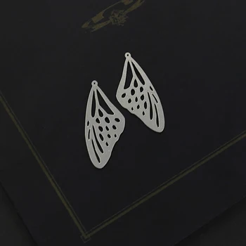

Making Jewelry Findings Stainless Steel Bead Metal Pendant Laser Cut Small Butterfly Wing Steel Charm For DIY Necklace Earrings