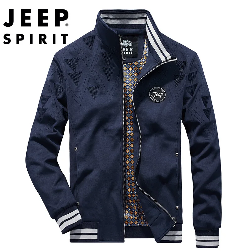 

JEEP SPIRIT men's jacket new fashion wear-resistant anti-wrinkle simple tops thin section casual stand collar jacket clothes