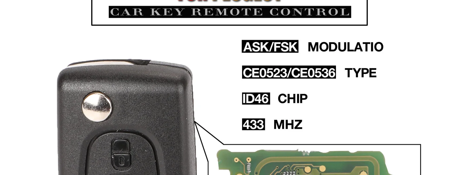 Kutery Ce0523 Ce0536 ASK/FSK 433 МГц ID46 ключ для peugeot 407 307 308 607 3 лампа с кнопкой Флип дистанционный автомобильный брелок VA2/HU83 Blade