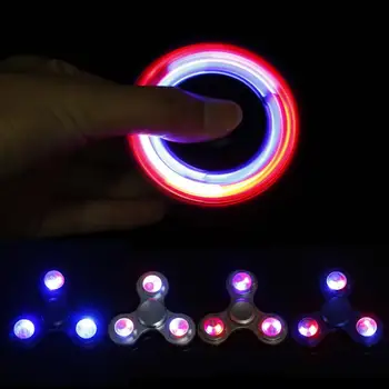 

LED Flashing Light UP Hand Finger Tri Spinner Fidget Toy Stress Luminous EDC Toy