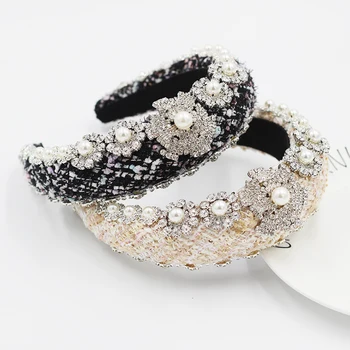 

Luxurious exaggerated sponge headband New Baroque exaggerated geometric luxury headband catwalk gift for ladies hair 791