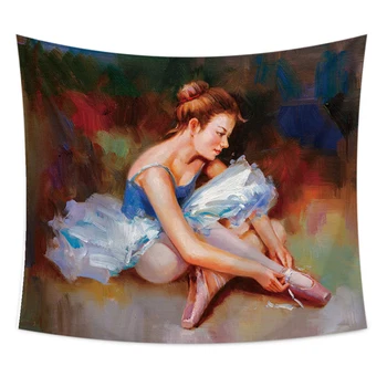 

Ballet Girls Series Printed Wall Hanging Tapestry Polyester Blanket Art Wall Carpet Home Decorative Tapestry