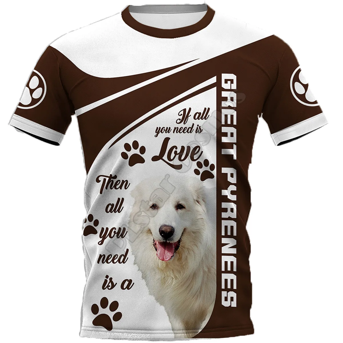 

Great Pyrenees 3D Printed t shirts women for men Summer Casual Tees Short Sleeve T-shirts Funny Short Sleeve Drop Shipping 01