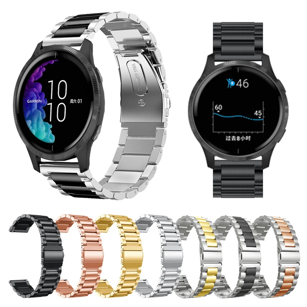 Металлический ремешок для часов Garmin Venu GarminMove 3 GarminActive S Vivoactive 4 4S браслет из нержавеющей стали 18 мм 20 мм 22 мм