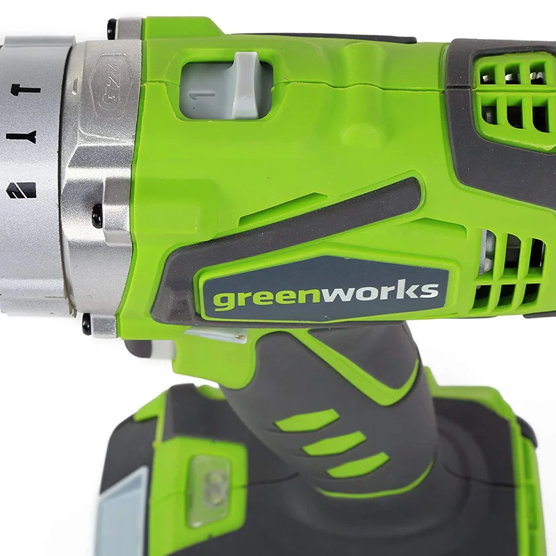 Greenworks 24 В двойная скорость Электрический шуруповерт 60н. М ударная Аккумуляторная дрель Аккумуляторные Бытовые электроинструменты