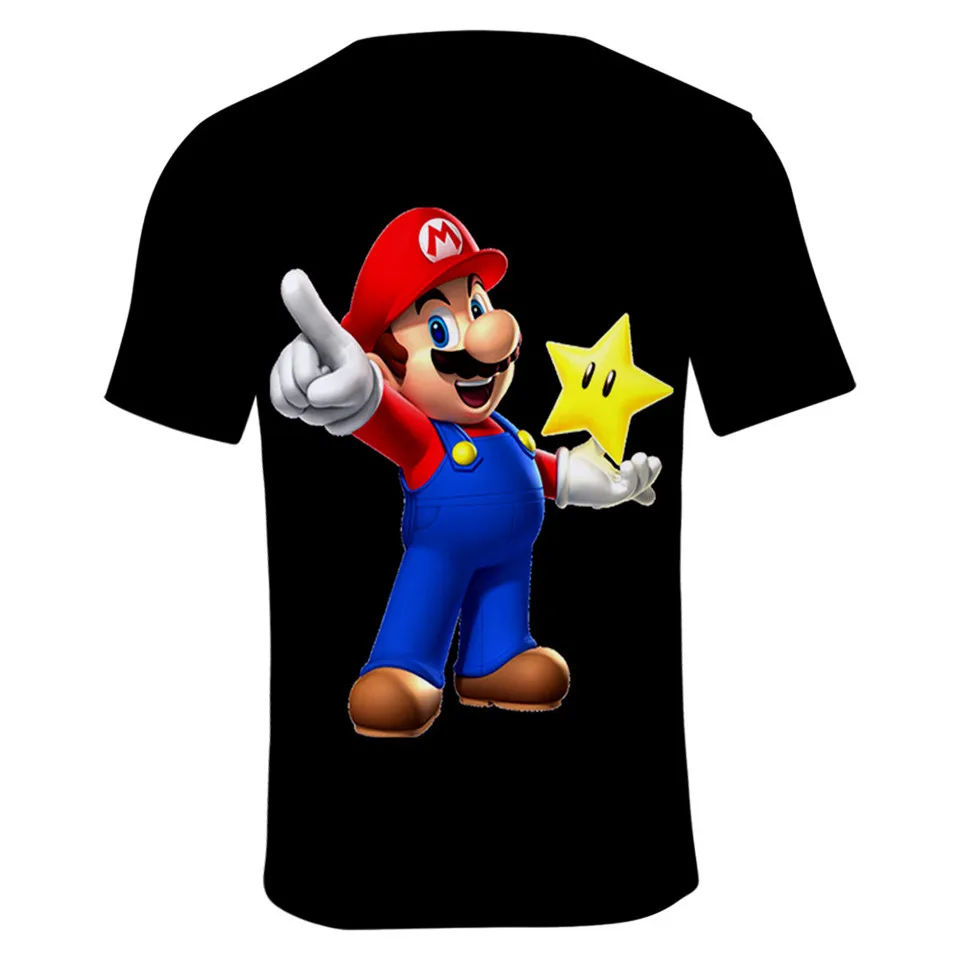 Стиль; одежда с рисунком Супер Марио; детская футболка с короткими рукавами для мальчиков и девочек; футболка; верхняя одежда; детская футболка; топы