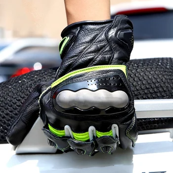 

Pure Titanium Gold Gloves Full Metal Motocross Motorcycle Race Bike Racing Long Gloves L