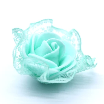 

50pcs/lot Artificial Lace Foam Rose Flower Head Bridal Flower Wreath Flowers Wedding Festival Party DIY Decorations Supplies