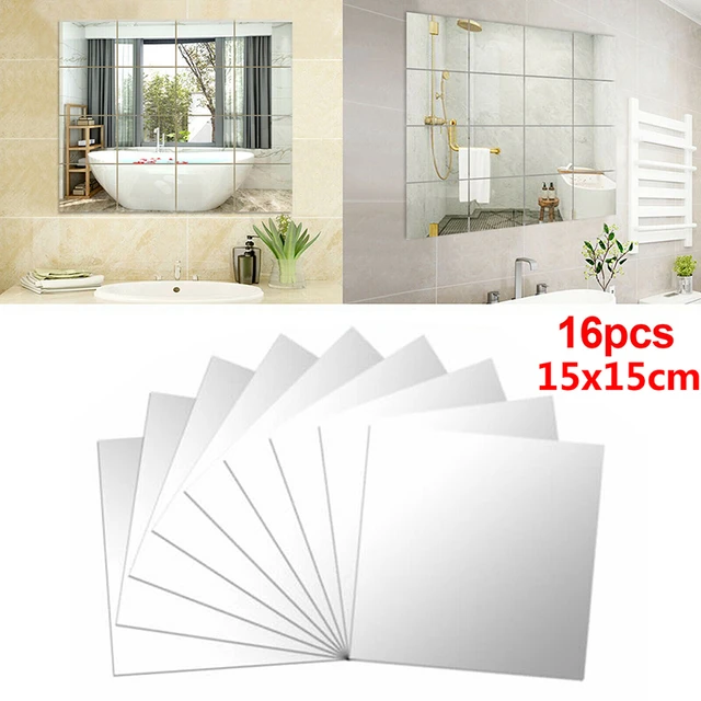 Mirror Wall Stickers Adhesive Mirror Paper Self-Adhesive Tiles Films On The  Walls DIY Home Bathroom Decorative Mirror Home Decor - AliExpress