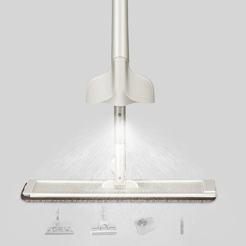 2 In 1 Squeeze Spray Mop Hands Free Washing Flat Mop With 3Pcs Microfiber Cloth For Home Household Cleaning Tool Floor Cleaner