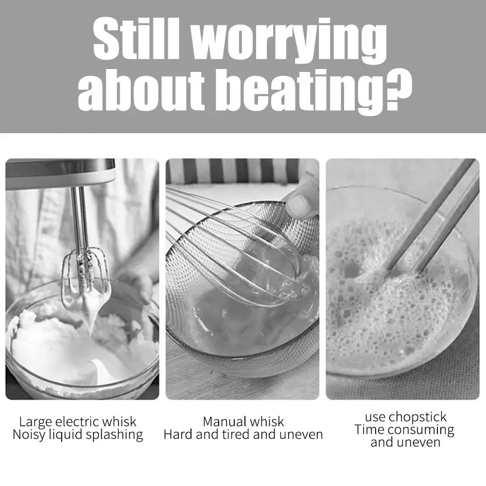 Whisk Mixer Egg Whisk Electric Food Grade Cream Coffee Milk Frother CE FDA ROHS Creative Eggbeater Home Kitchen Tools Bar