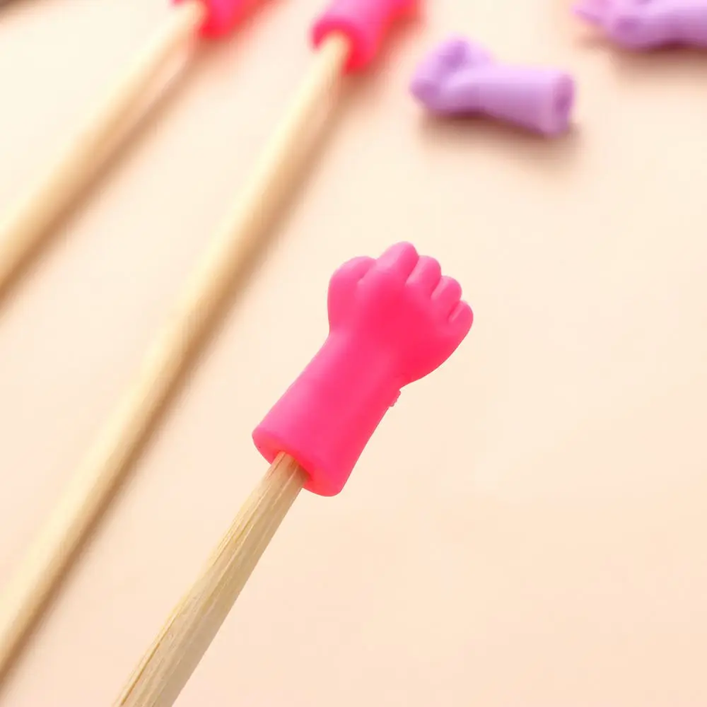 6pcs DIY 공예 믹스 모양의 제스처 뜨개질 바늘 스티치 프로텍터 바늘 팁 직조 스토퍼 바느질 도구