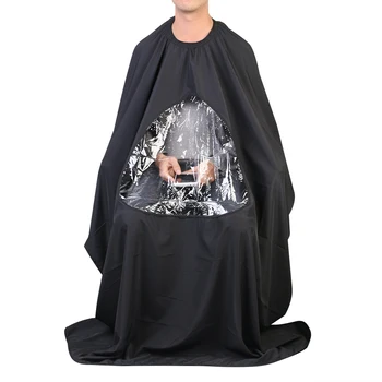 

Salon Hair Cutting Cape Hairdressing Gown With Viewing Window (Black)