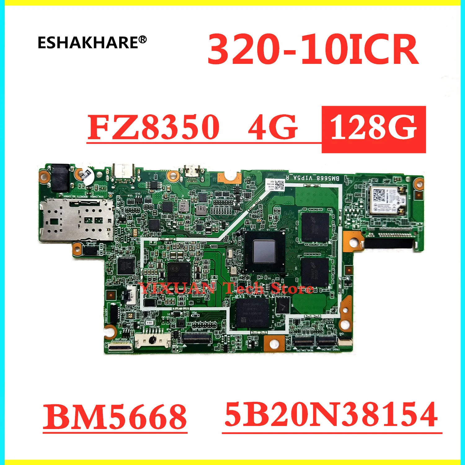 Placa-mãe Portátil para Lenovo Ideapad Miix 32010icr Bm5668 _ Vip5 _ r com Cpu 80xfz8350 Ram 4g Ssd 128g Teste de Trabalho 100 ok Novo