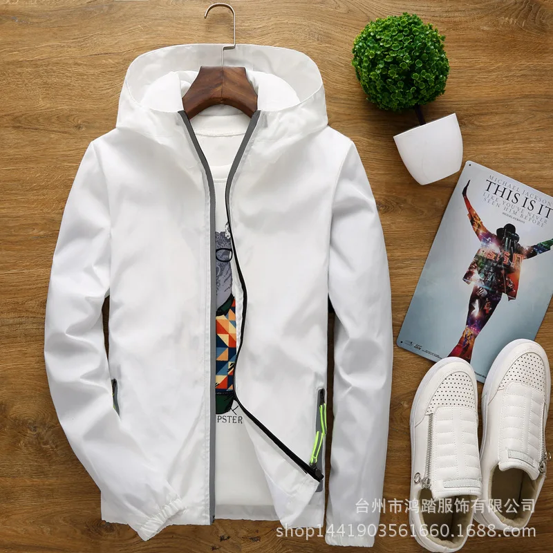 

Outdoor Sports Skin Dust Coat Men And Women Summer Thin Type for Spring And Autumn Reflective Zipper Raincoat Jacket Single Laye