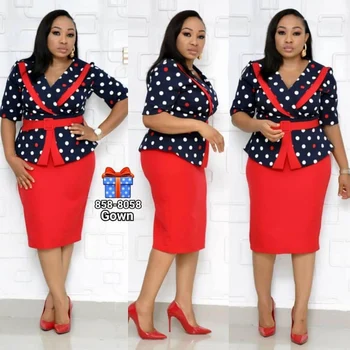 

Bonnie thea two-piece pencil dress ladies polka dot autumn party dress elegant slim midi dress