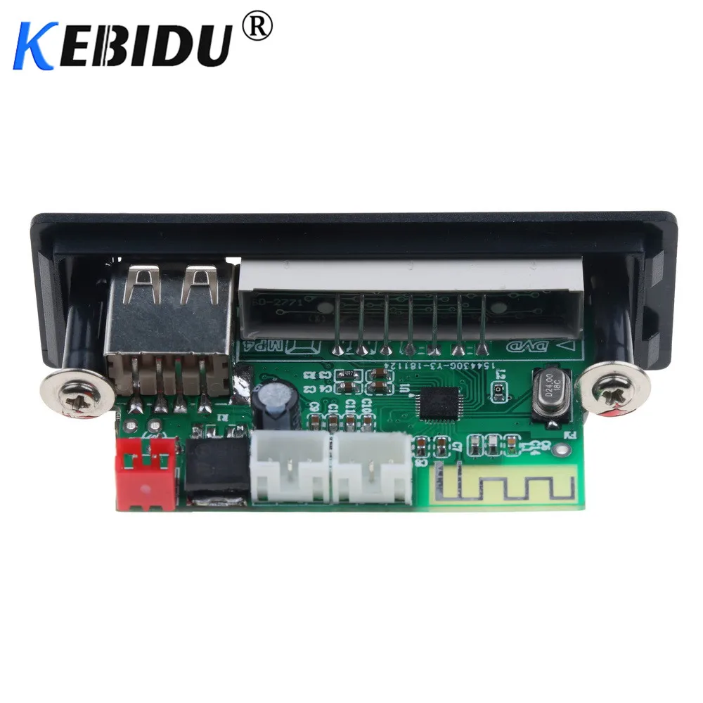 Kebidu 5V 12V Bluetooth 5,0 MP3 Плата декодера WMA, WAV, Беспроводной аудиомодуль Цвет Экран USB TF FM радио для автомобиля набор аксессуаров