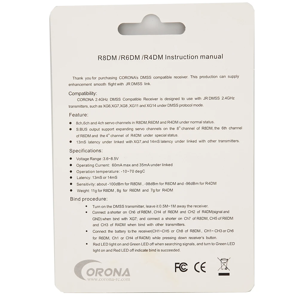 Corona R4DM-SB R6DM-SB R8DM-SB 2.4G Receiver Compatible DMSS
