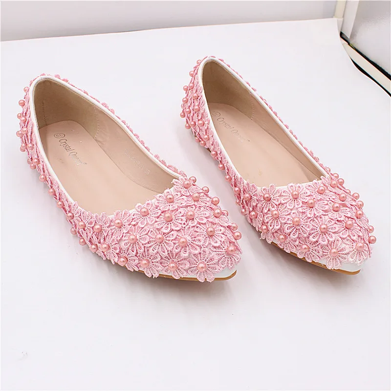 Sorbern Blue Wedding Flats Cute Flowers Beaded Bridal Ballet Flats