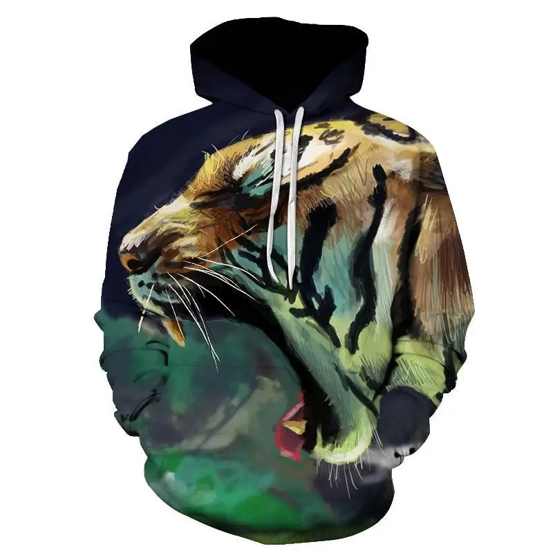 

2020 new 3D printing men's sweatshirt lian hoodie 6XL casual Animal