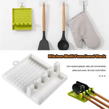 

Spatula Ladle Shelf Spoon Rest Pot Lid Holder Rack Cover Strainer Pad Kitchen Multifunction Stand Containers Complements Tool