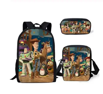 

Fashion Kids Backpack Toy Storys Pattern Children School Bags Cartoon Designer 3PC/Set Teenager Book Bag Mochila Rucksack