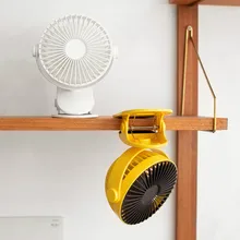 Portable USB Table Fan Clip-on Type Rechargeable Mini Desk Fan 360 Degree Rotation Adjustable Clip-on Fan