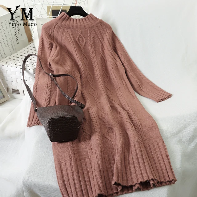 thick turtleneck sweater dress