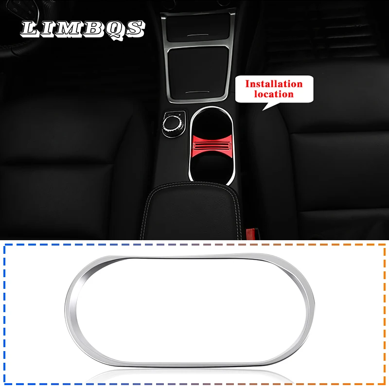 

4 styles Aluminum Alloy Cup Holder Cover For Mercedes Benz W176 C117 W117 CLA 200 220 260 GLA A Class Car Accessories Frame Trim