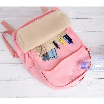 

Girls Backpacks for Teenage School Bags Pink Waterproof Nylon Simple College Style High Student Back Pack Women Bagpack Teen