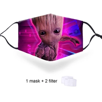 

Mens mondkapjes met filter Masks Super Hero Groot proof Flu Mask 2020 Breathable Reusable Masks Protective PM2.5 Filter 3D Masks