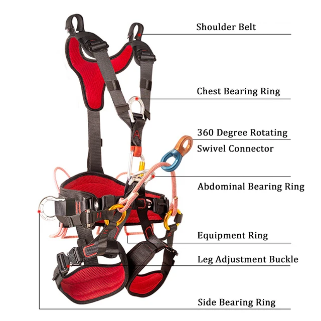 Full Body Mountaineering Safety Belt Professional Rock Climbing Harness Aerial Work Protection Survival Equipment