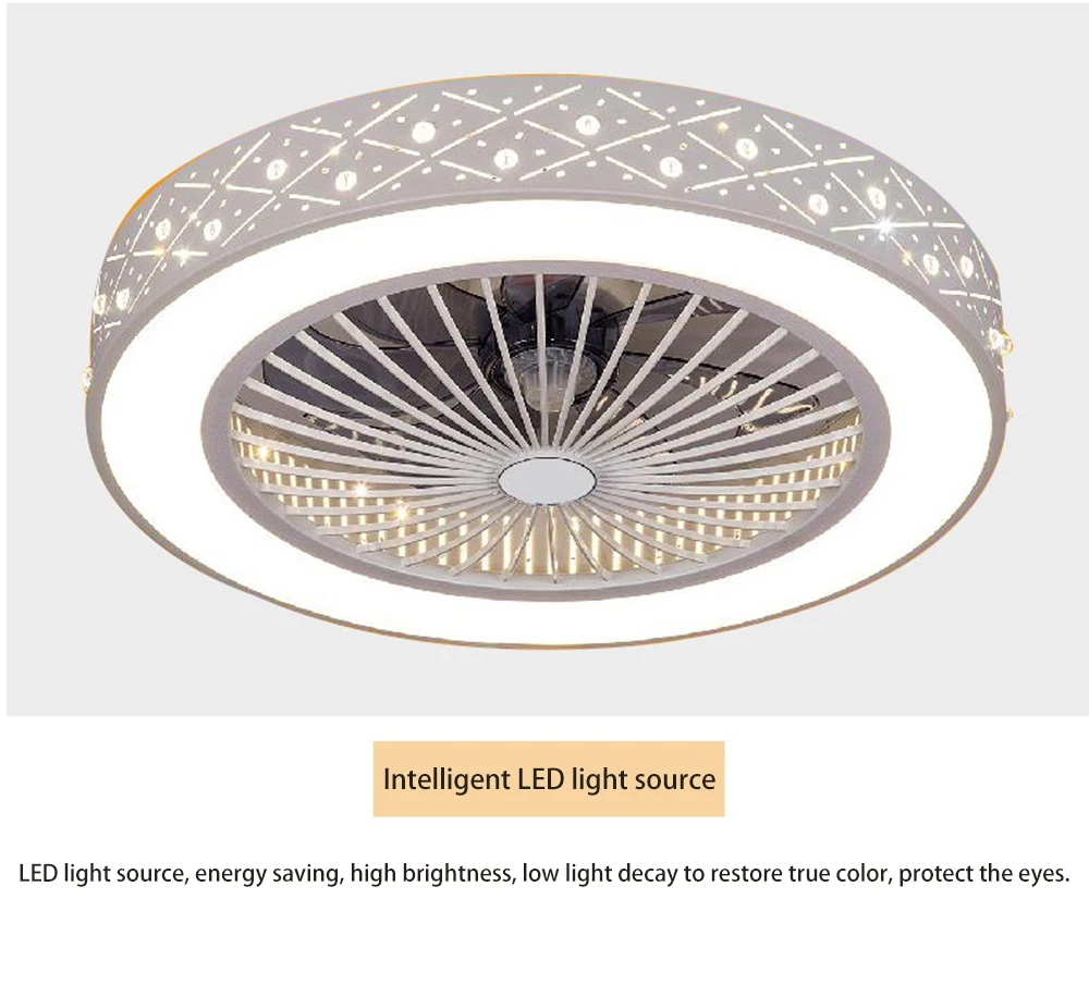 Потолочный вентилятор 55 см 50 см потолочный вентилятор с дистанционным управлением мобильный телефон приложение с освещением домашние потолочные вентиляторы круглые