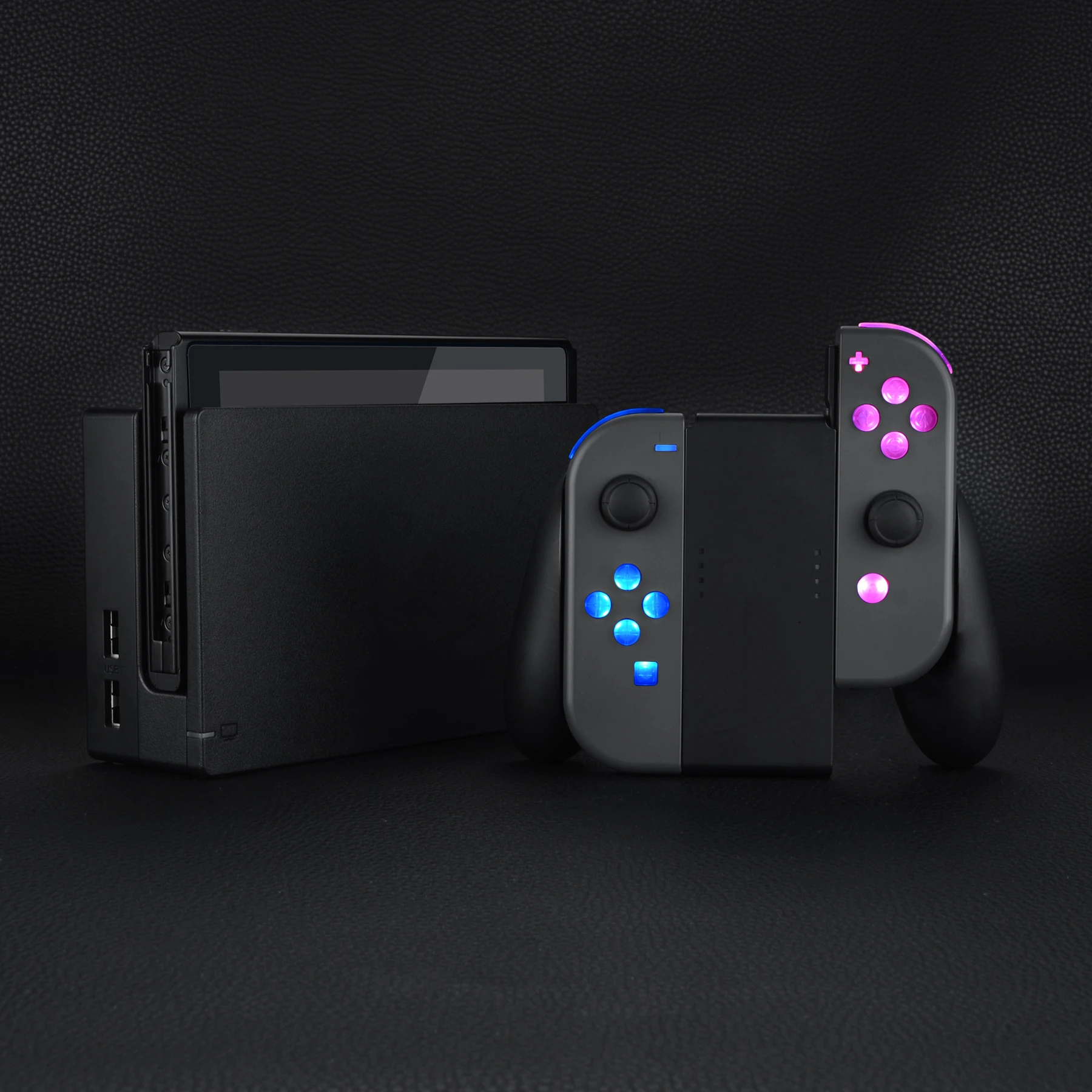 eXtremeRate 7 Colors 9 Modes Joycon DFS LED Kit, Multi-Colors Luminated ABXY Trigger Face Buttons for NS Switch & OLED JoyCon