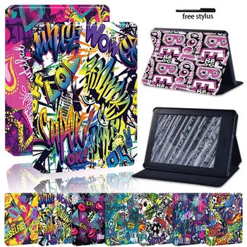 

Graffiti Cover Case for Amazon Kindle 8/10th Paperwhite 1/2/3/4 Tablet Leather Stand Scratch Resistant Protective Case