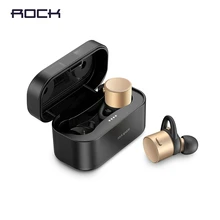 Беспроводные наушники ROCK TWS Bluetooth 4,1, настоящие беспроводные стерео наушники, мини наушники-вкладыши с микрофоном и зарядным устройством для мобильного телефона