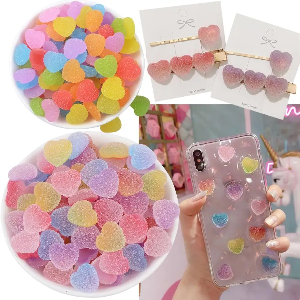 

Taoup 10pcs Rainbow Resin Fake Candy Props Happy Birthday Party Supplies DIY Creative Craft Accessories Wedding Decor Love Heart